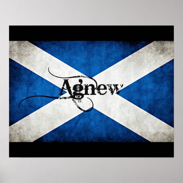 Grunge Agnew Scotland Flag Poster (Frente)
