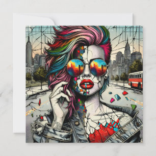 Grunge Art   Fraturada Abstrato de Mulher