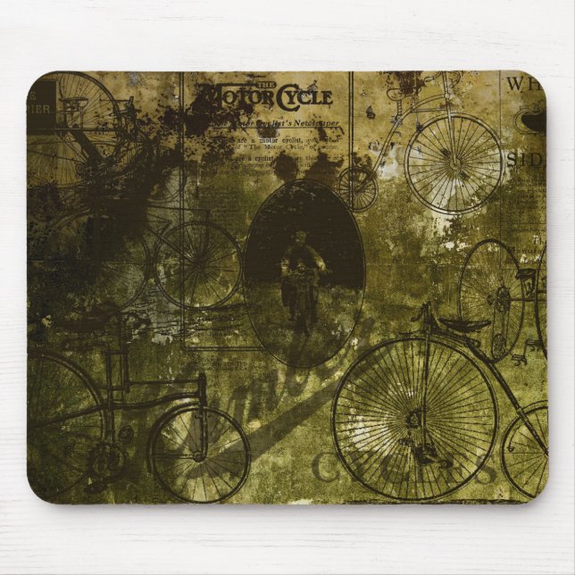 Grunge Bicicletas Mousepad (Frente)
