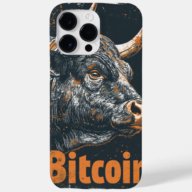 Grunge Bitcoin Bull Blockchain design (Verso)