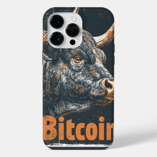 Grunge Bitcoin Bull Blockchain design