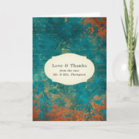 Grunge Copper Patina e Cartões de agradecimentos d