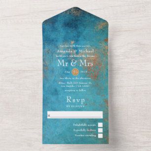Grunge Copper Patina e Turquoise Wedes