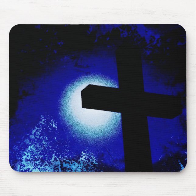 Grunge Cross Moonlight Mouse Pad (Frente)