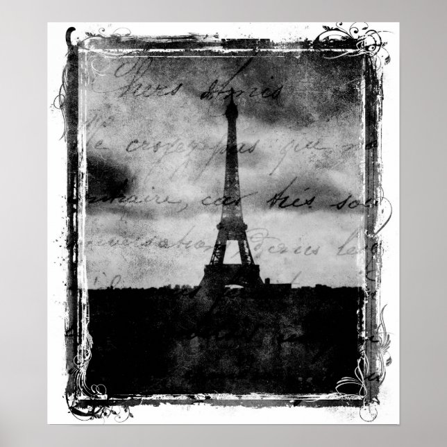 Grunge Edge Paris Poster (Frente)