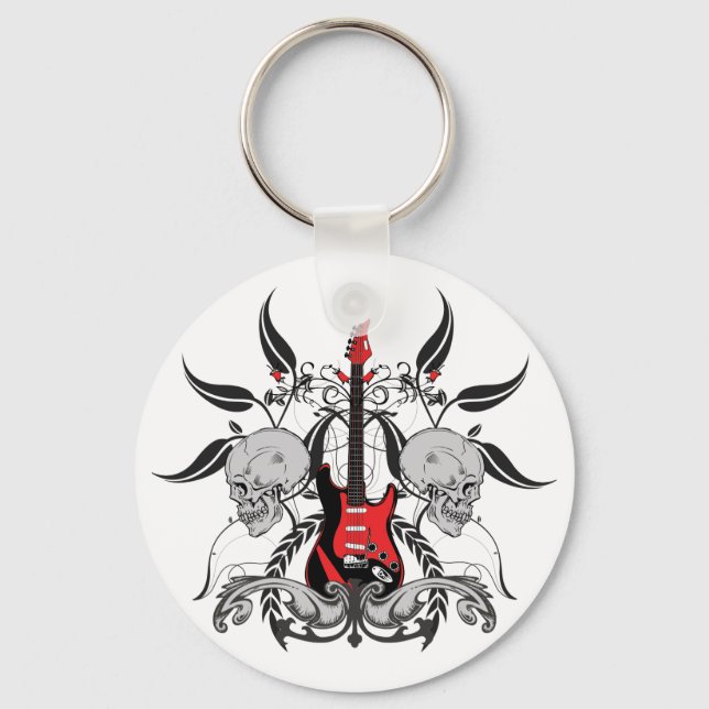 Grunge Guitar e Chaveiro de Caveira (Frente)