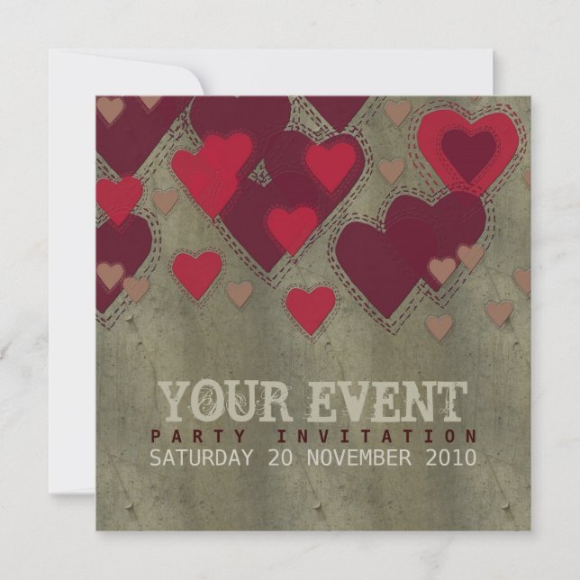 Grunge Love Qualquer Convite De Evento (Frente)
