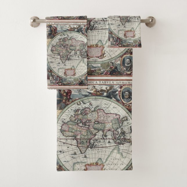 Grupo antigo de toalha do mapa do mundo (Insitu)