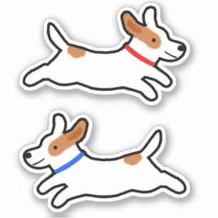 Grupo bonito da etiqueta do filhote de cachorro de