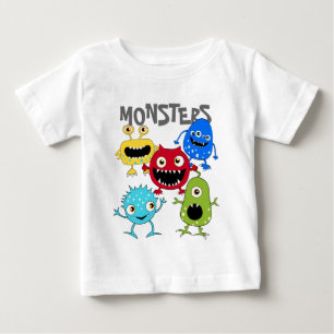 Grupo bonito de camisas infantis dos monstro T