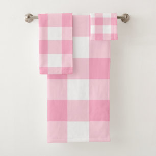 Grupo cor-de-rosa e branco de toalha de banho da