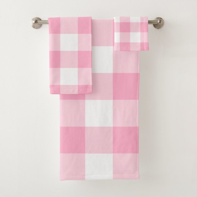 Grupo cor-de-rosa e branco de toalha de banho da (Insitu)