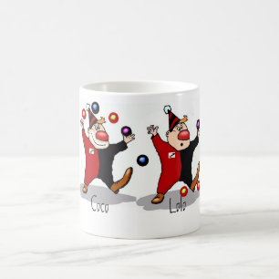 Grupo da caneca de café dos palhaços