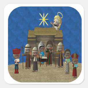 Grupo da etiqueta da natividade