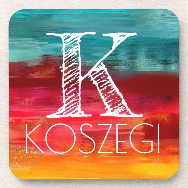 Grupo da porta copos da inicial do monograma da (Frente)