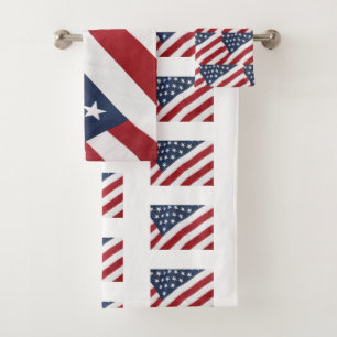 Grupo de toalha de banho da bandeira americana