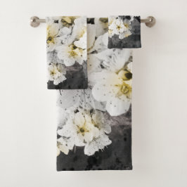 Grupo de toalha de banho da flor da ameixa de