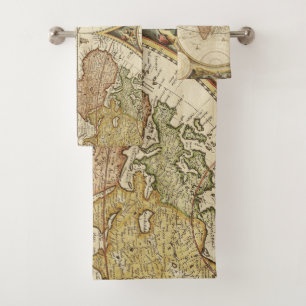 Grupo de toalha de banho do mapa do mundo do