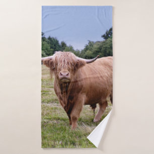 Grupo de toalha do banheiro da vaca das montanhas