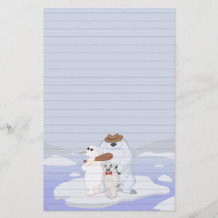 Grupo do urso polar nos artigos de papelaria do