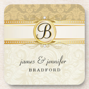 Grupo Dourado da porta copos da cortiça do damasco