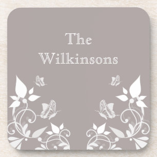 Grupo floral da porta copos da borboleta do marfim