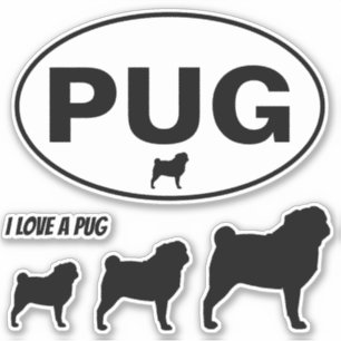 Grupo oval da etiqueta do PUG e da etiqueta do