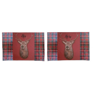 Grupo vermelho da caixa do travesseiro do veado &