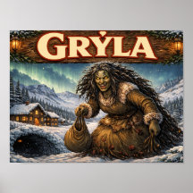 Gryla Icelandic yule lad poster