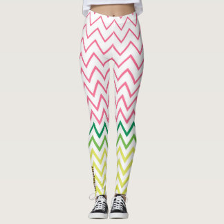 Guac & Glow: Multi-Color Chevron Leggings