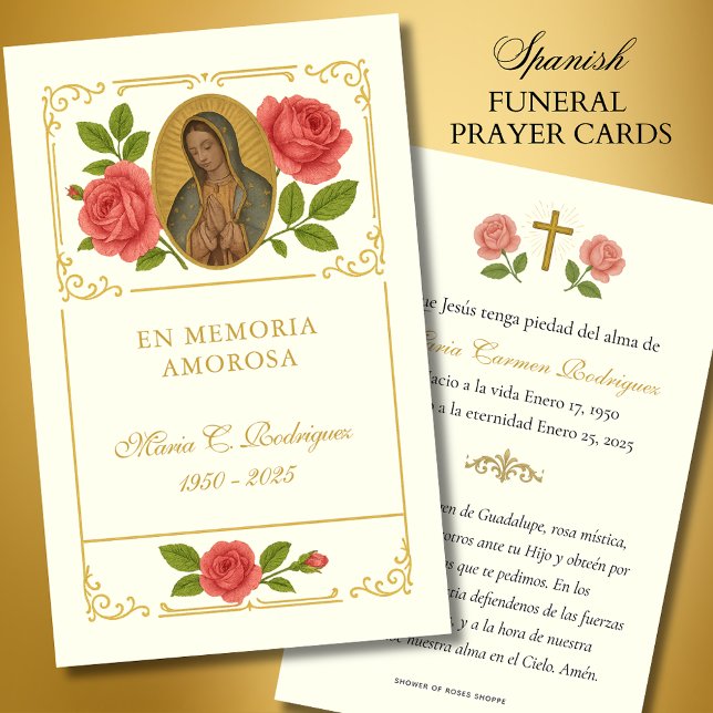 Guadalupe Floral Rosas Memorial Oração Funeral (Criador carregado)
