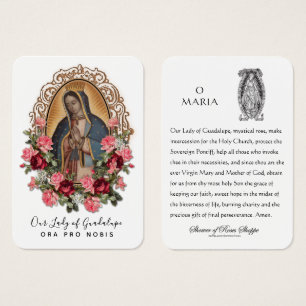 Guadalupe Virgem Maria Oração espanhola Cartão