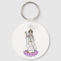 Guan Yin Bodhisattva no Lotus Chaveiro