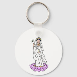 Guan Yin Bodhisattva no Lotus Chaveiro