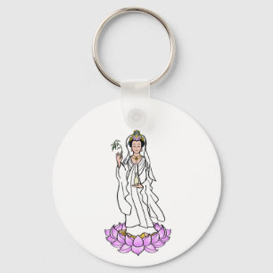 Guan Yin Bodhisattva no Lotus Chaveiro