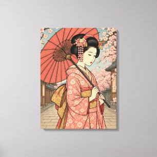 Guarda-chuva de Cerejeira Maiko Japonesa Canvas