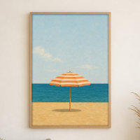 Guarda-Chuva de Praia Poster de Arte Costeira em A