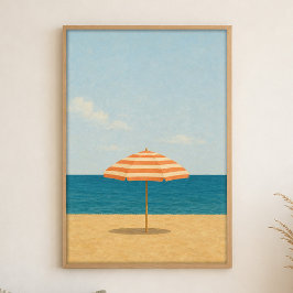 Guarda-Chuva de Praia Poster de Arte Costeira em A