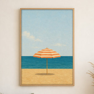 Guarda-Chuva de Praia Poster de Arte Costeira em A