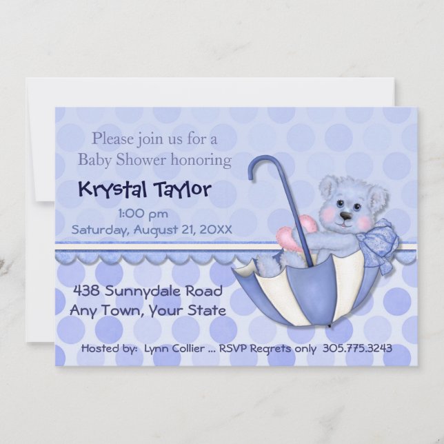 Guarda-chuvas Azul - Convite (Frente)