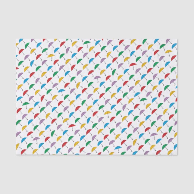 Guarda-chuvas no papel dos tecidos da chuva (Frente )