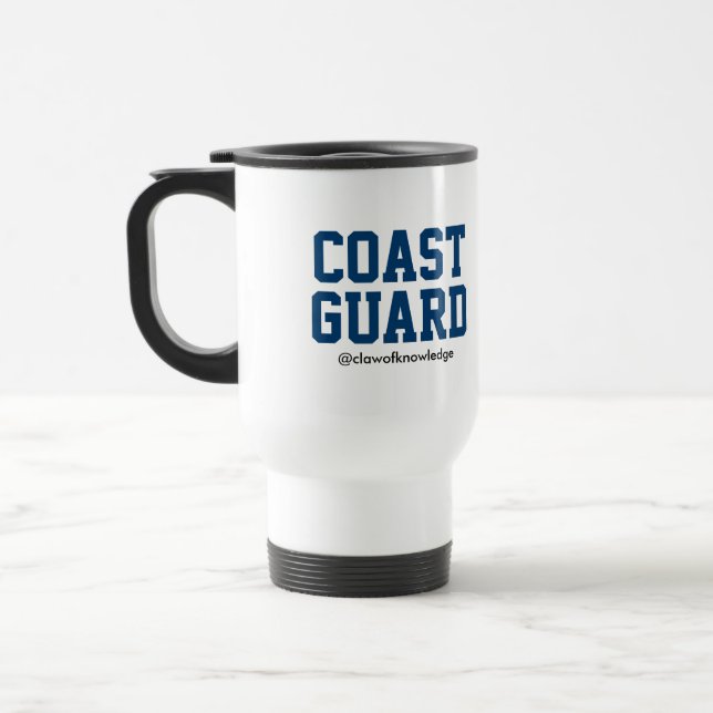 Guarda costeira "Aviso: Costa" Caneca de viagem (M (Esquerda)