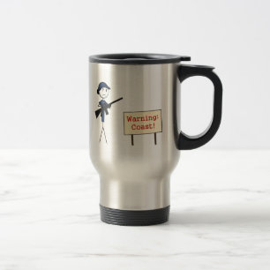 Guarda costeira "que adverte: Caneca de viagem da