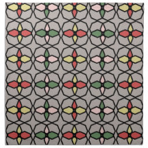 Art Nouveau Vintage Style Cinza, Amarelo, Rosa,