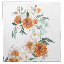 Casamento Floral Orange Watercolor