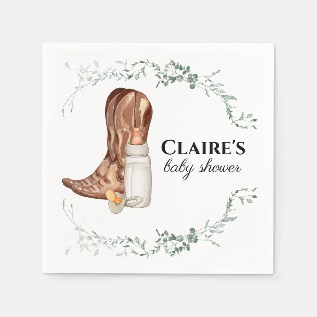 Guardanapo Chá de fraldas Russo de Cowgirl (Frente)