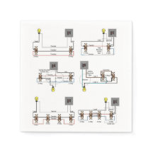 Guardanapo coquetel com diagramas de fiação de com