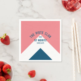 Guardanapo de Esqui de Inverno Rosa Azul Personali