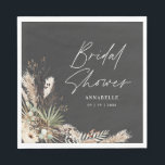 Guardanapo de festa de noiva moderno boho elegante<br><div class="desc">Decoração de festa moderna boho elegante com grama de pampas e eucalipto para chá de noiva</div>