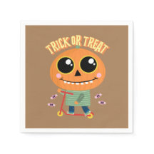 guardanapo de festas de Halloween, abóbora no pati